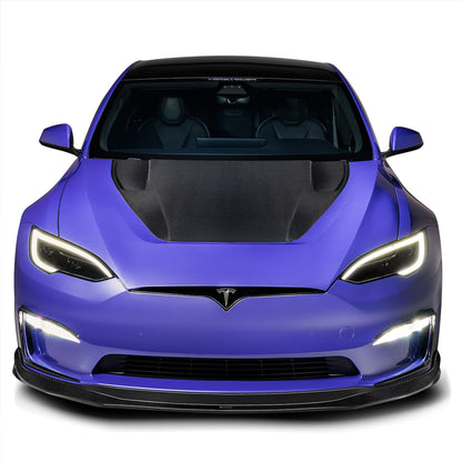 Vorsteiner TEV3080 VRS Tesla Model S Plaid Aero Hood Carbon Fiber PP 2x2 Glossy