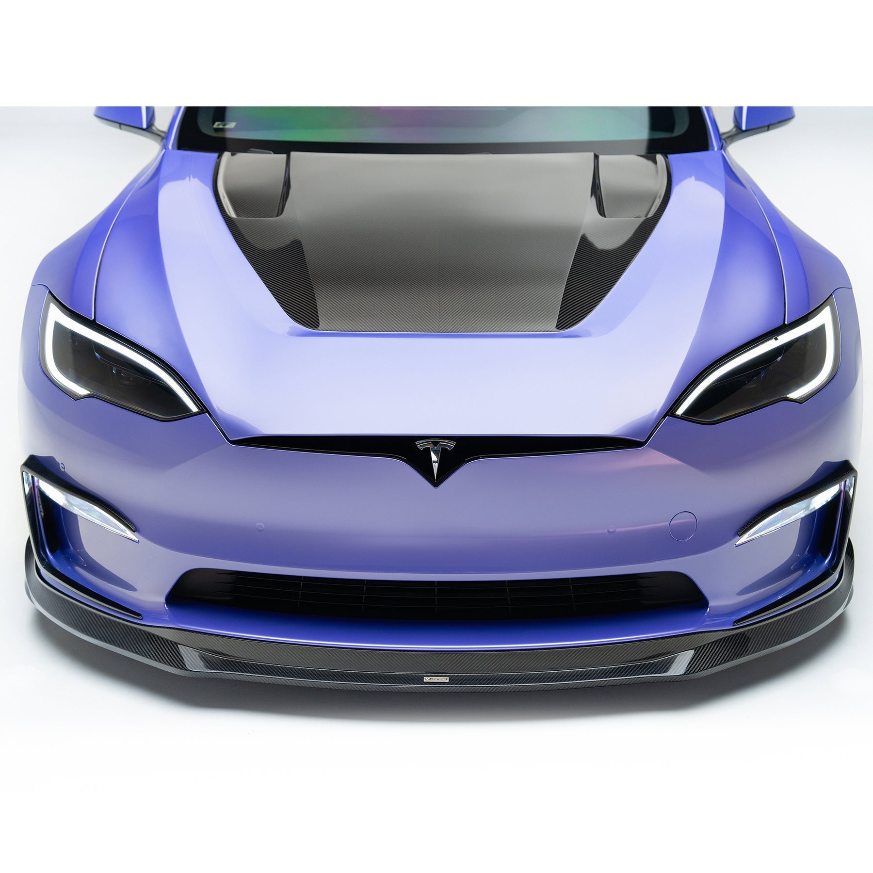 Vorsteiner TEV3080 VRS Tesla Model S Plaid Aero Hood Carbon Fiber PP 2x2 Glossy