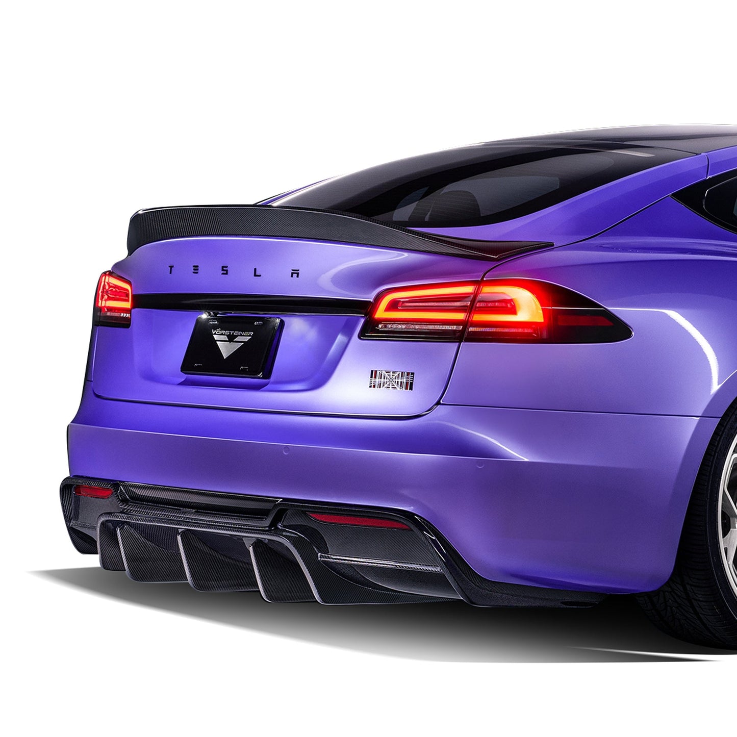 Vorsteiner TEV3040 VRS Tesla Model S Plaid Aero Rear Diffuser Carbon Fiber PP 2x2 Glossy