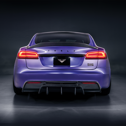 Vorsteiner TEV3040 VRS Tesla Model S Plaid Aero Rear Diffuser Carbon Fiber PP 2x2 Glossy