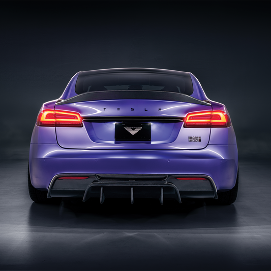 Vorsteiner TEV3040 VRS Tesla Model S Plaid Aero Rear Diffuser Carbon Fiber PP 2x2 Glossy