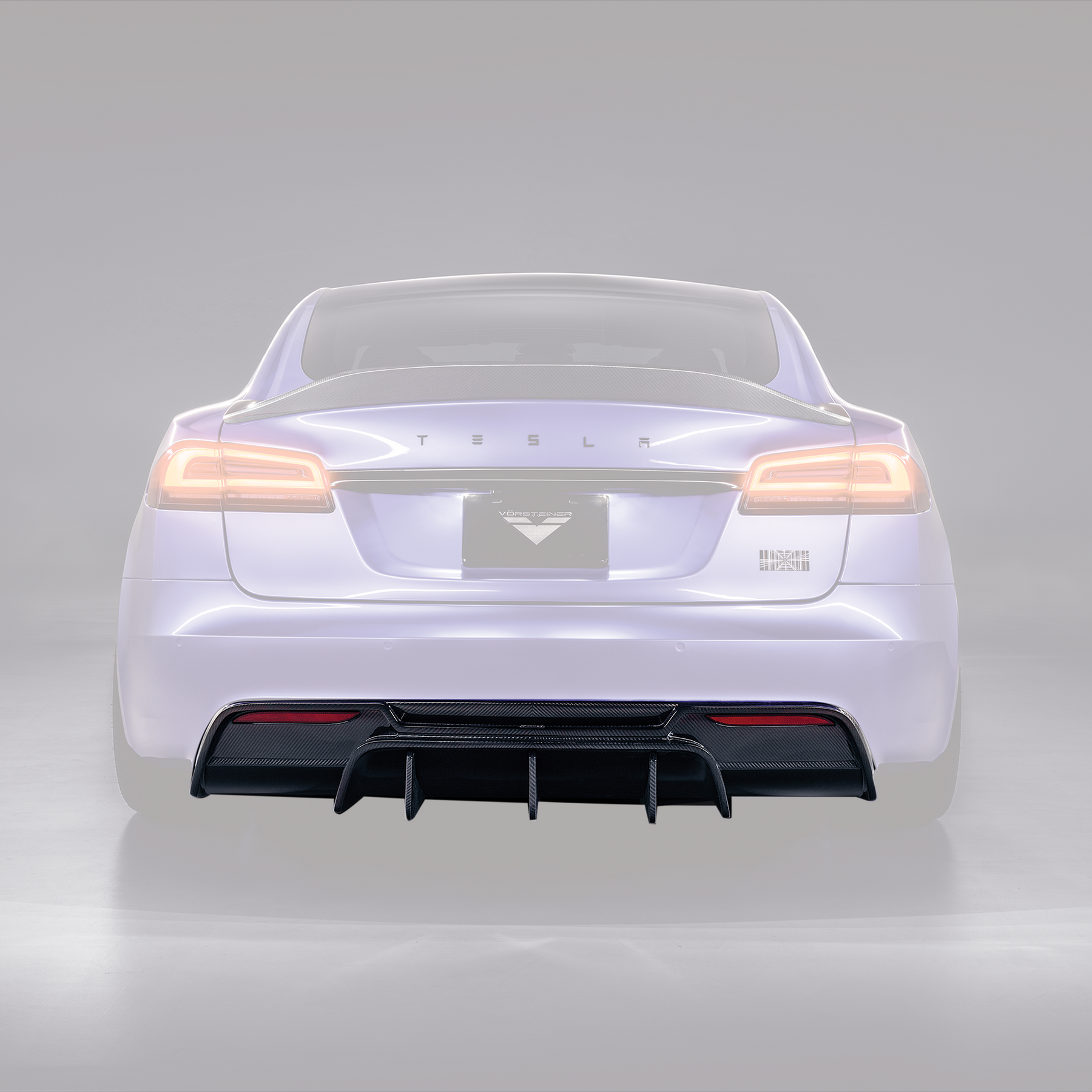 Vorsteiner TEV3040 VRS Tesla Model S Plaid Aero Rear Diffuser Carbon Fiber PP 2x2 Glossy