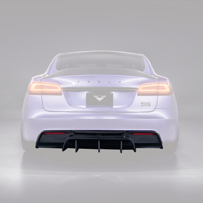 Vorsteiner TEV3040 VRS Tesla Model S Plaid Aero Rear Diffuser Carbon Fiber PP 2x2 Glossy