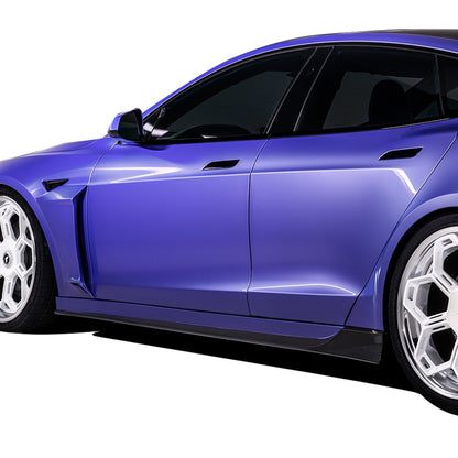 Vorsteiner TEV3030 VRS Tesla Model S Plaid Aero Side Skirts Carbon Fiber PP 2x2 Glossy