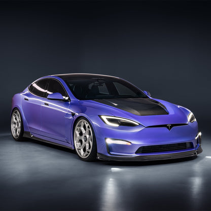 Vorsteiner TEV3030 VRS Tesla Model S Plaid Aero Side Skirts Carbon Fiber PP 2x2 Glossy