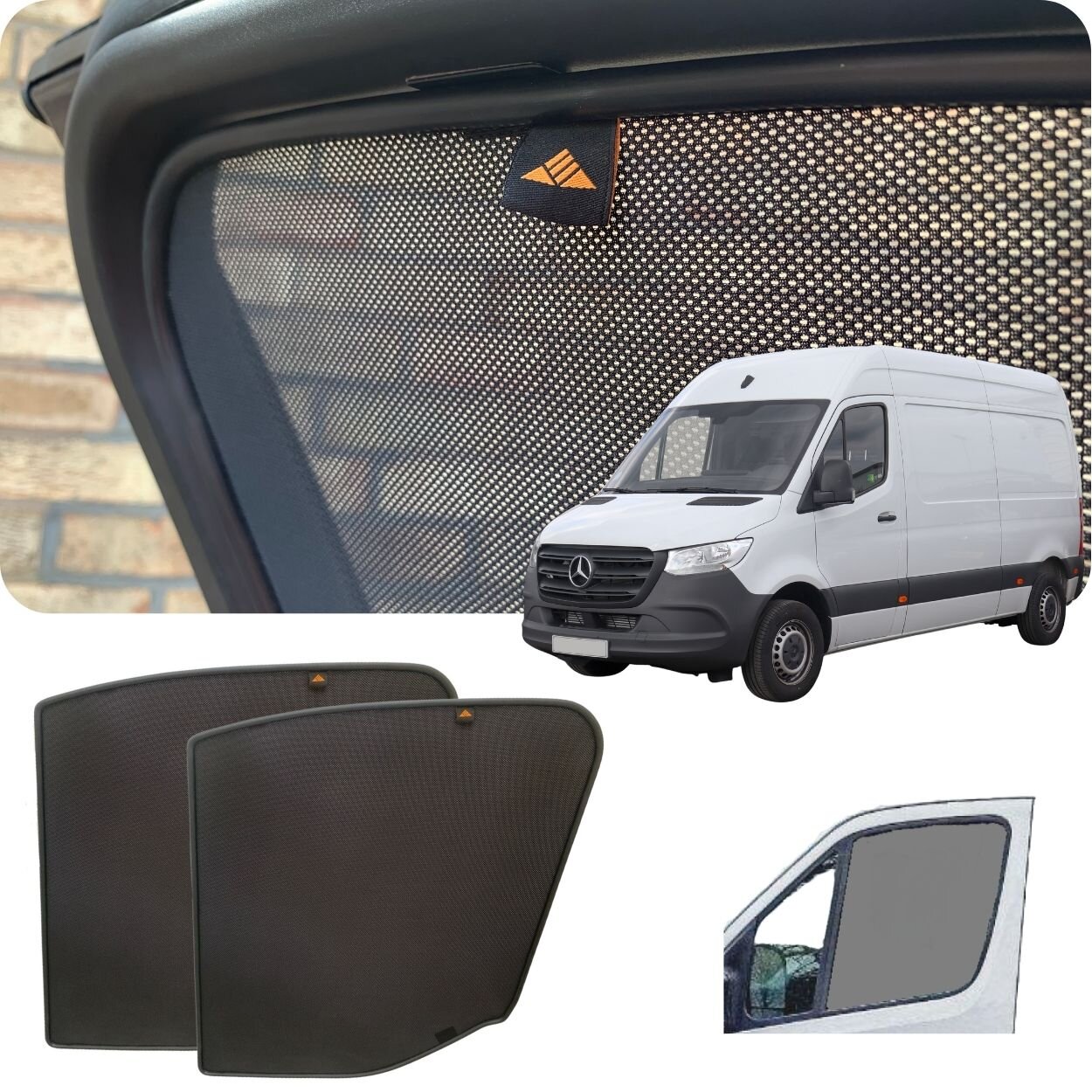 Heyner TROMERCSPRW907F Mercedes Sprinter W907 2018-Onwards - Front Windows Shades Set Of 2Pcs.