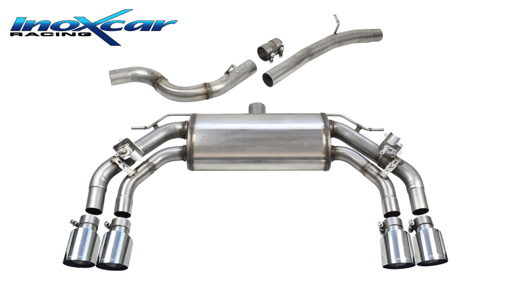 InoXcar VALV.FORM.02.RA Cupra Formentor VZ 2.0 Direct Central Pipe + Rear Silencer With End Pipe 2 X Diam. 90 Racing Dx+Sx + Valves Assembly With Original Electric Engines