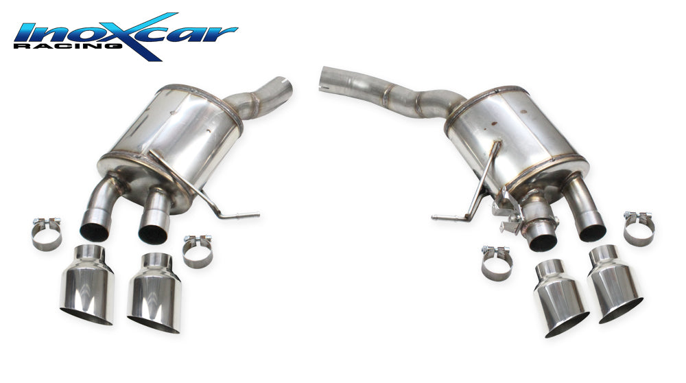 InoXcar VALV.MACAN.10.114R Porsche Macan S Serie Rear Silencer With End Pipe 2 X Diam. 114 Racing R+L + Valve Assembly With Original Electric Engine