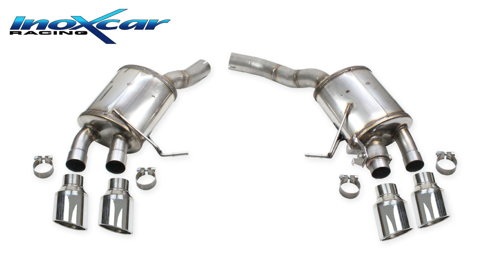 InoXcar VALV.MACAN.10.XR11 Porsche Macan S Serie Rear Silencer With End Pipe 2 X Diam. 110 X-Race R+L + Valve Assembly With Original Electric Engine