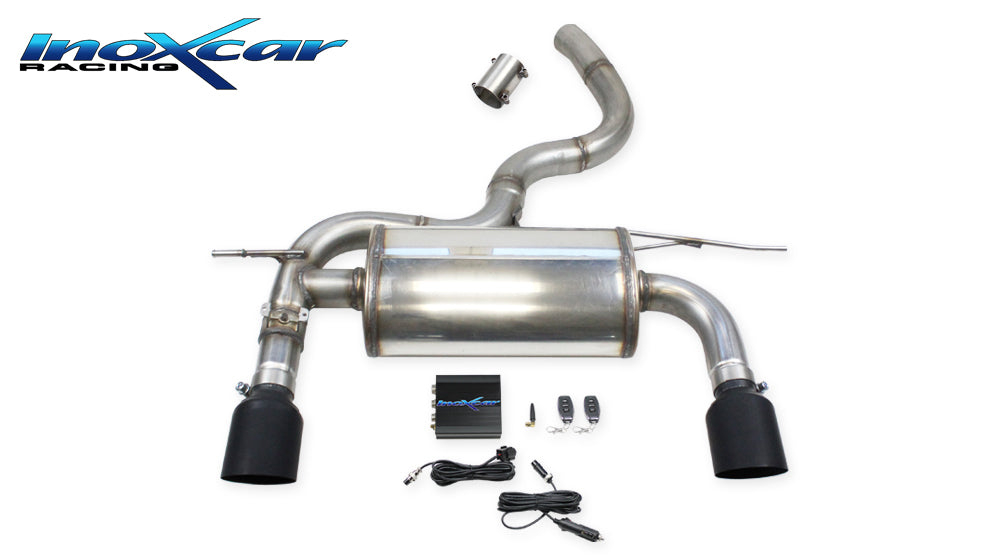 InoXcar VALV.TT.02.10CBLACK AUDI TT (Type 8S) 45TFSI 2.0 (245cv) Rear Silencer With End Pipe Diam. 100 Racing Black Ceramic R+L + Valve With Electric Engine + Remote Control