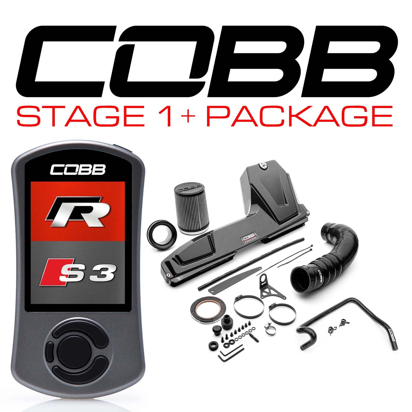 COBB VLK003001P-RED STAGE 1 + REDLINE CARBON FIBER POWER PACKAGE FOR VW (MK7 / MK7.5) GOLF R, AUDI S3 (8V)