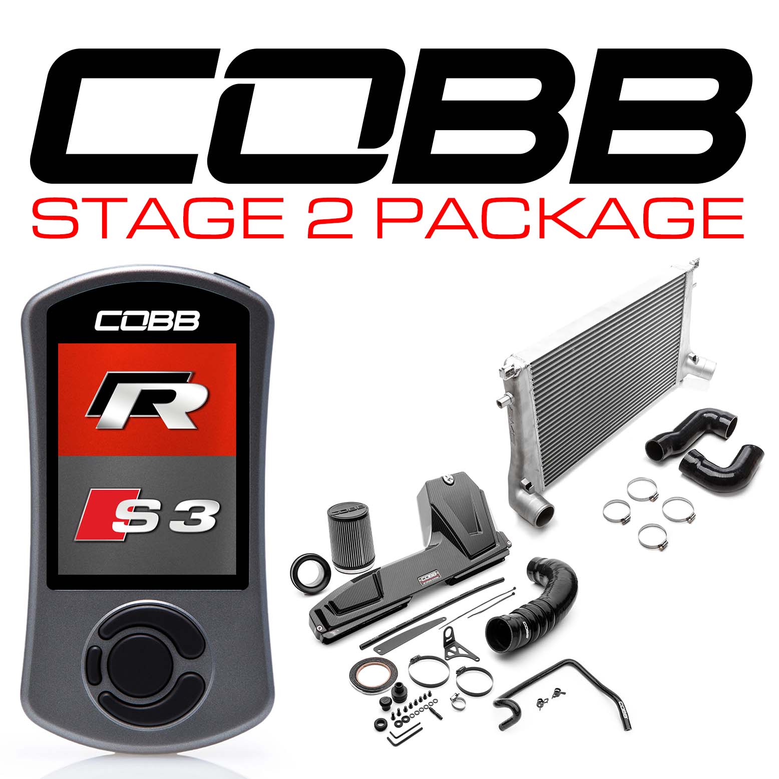 COBB VLK0030020-DSG-RED STAGE 2 REDLINE CARBON FIBER POWER PACKAGE WITH DSG / S TRONIC FLASHING FOR VW GOLF R (MK7/MK7.5) 201