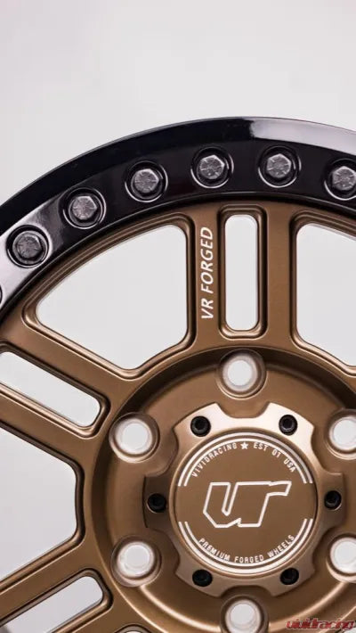 Vivid Racing VRF-D16B-MAVR-SBZ VR Forged D16 Beadlock Wheel Set of 4 Can-Am Maverick R 15x6.0 6x139.7 Satin Bronze