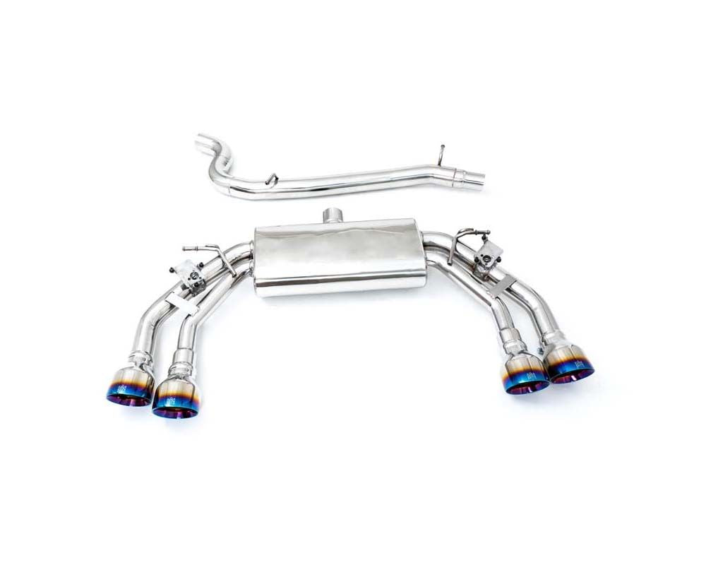 Stainless Steel Valvetronic Exhaust System Volkswagen T-Roc R 2.0 L TSI 2020+ with Blue Coated Tips | ML Performance Car Parts