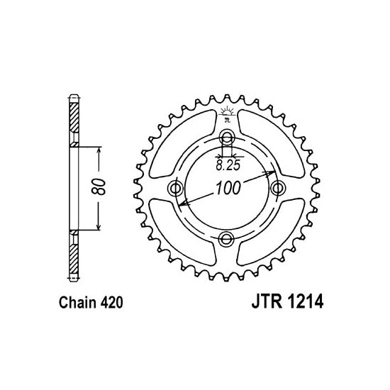 JT JTR1214,45 Chain Sprocket