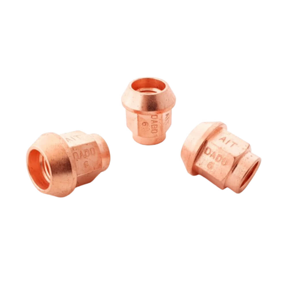A.I.TECH AIT-DADO-6 STEEL COPPERED NUT 14X1,5 FOR VW / AUDI / PORSCHE / BMW MINI 2006+