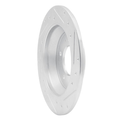 R1 Concepts R1 14-23 Hyundai Kona Rear Left Drilled & Slotted Silver Brake Rotor