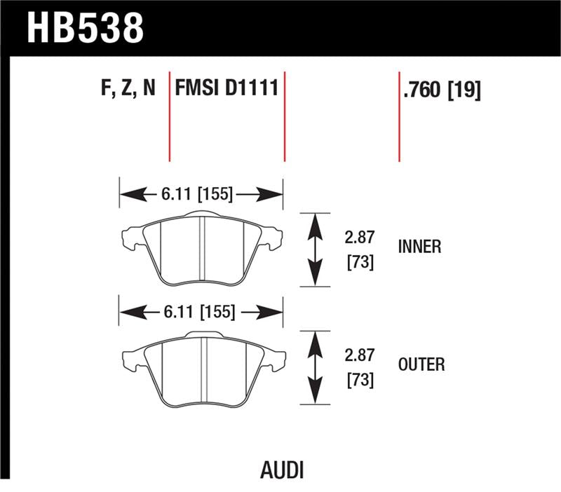 Hawk Performance Hawk 2009-2009 Audi A4 Cabriolet HPS 5.0 Front Brake Pads