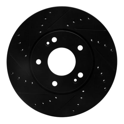 R1 Concepts R1 07-10 Kia Rondo (Canada) Front Left Drilled & Slotted Black Brake Rotor