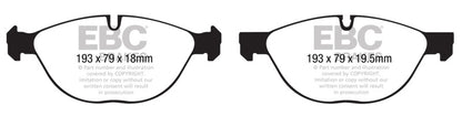 EBC 10-14 BMW X5 4.4 Twin Turbo (50) Yellowstuff Front Brake Pads
