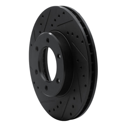R1 Concepts R1 93-98 Toyota T100 Front Left Drilled & Slotted Black Brake Rotor