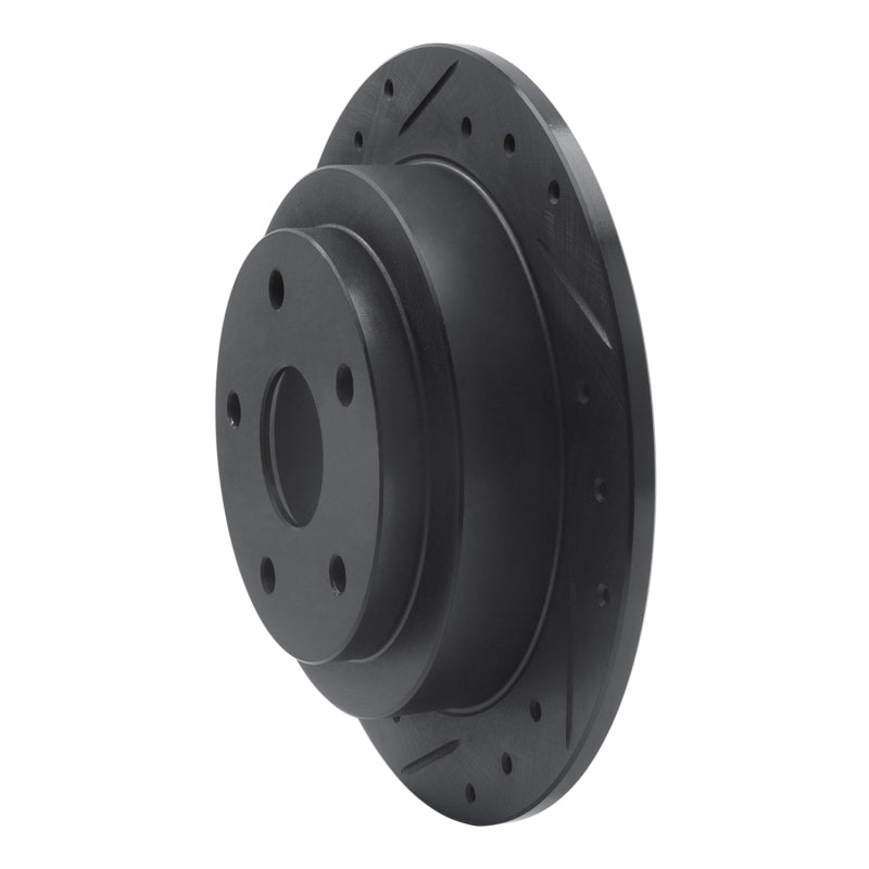 R1 Concepts R1 92-97 Subaru SVX Rear Left Drilled & Slotted Black Brake Rotor
