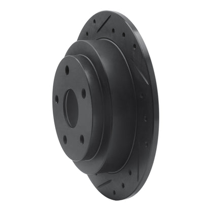 R1 Concepts R1 92-97 Subaru SVX Rear Left Drilled & Slotted Black Brake Rotor