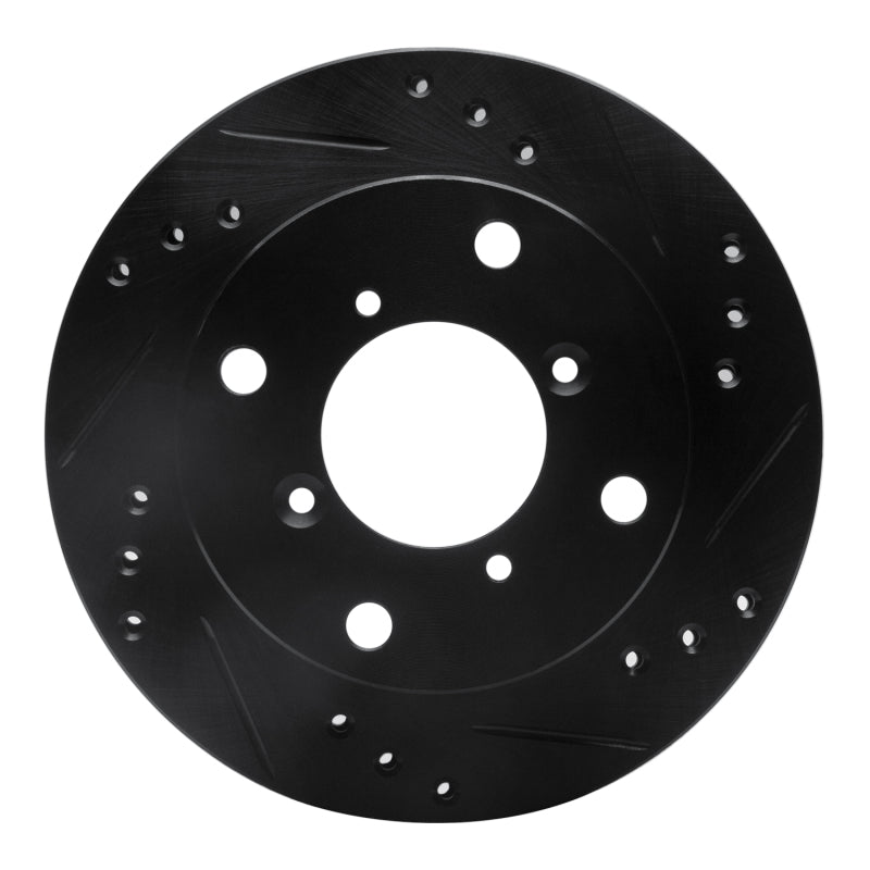 R1 Concepts R1 89-01 Chevrolet Metro Front Right Drilled & Slotted Black Brake Rotor