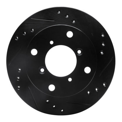 R1 Concepts R1 89-01 Chevrolet Metro Front Right Drilled & Slotted Black Brake Rotor