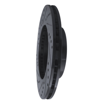 R1 Concepts R1 91-97 Toyota Previa Front Right Drilled & Slotted Black Brake Rotor