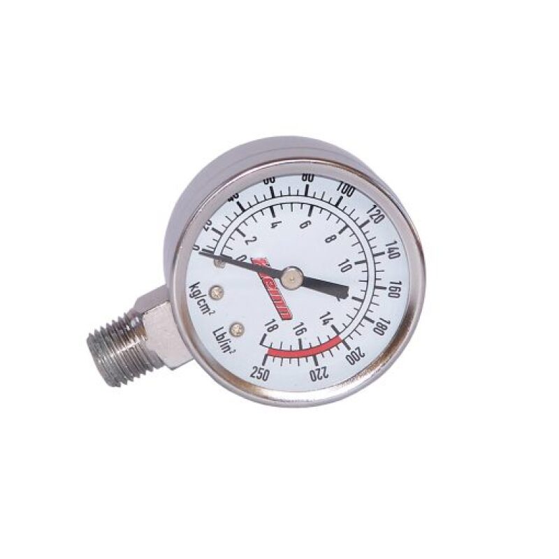 Kleinn Air Horns Kleinn Stem Mount Analog Chrome-Plated Air Gauge/ 0-250 PSI - 1/4In M NPT Inlet