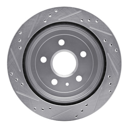 R1 Concepts R1 08-19 Cadillac CTS Rear Right Drilled & Slotted Silver Brake Rotor