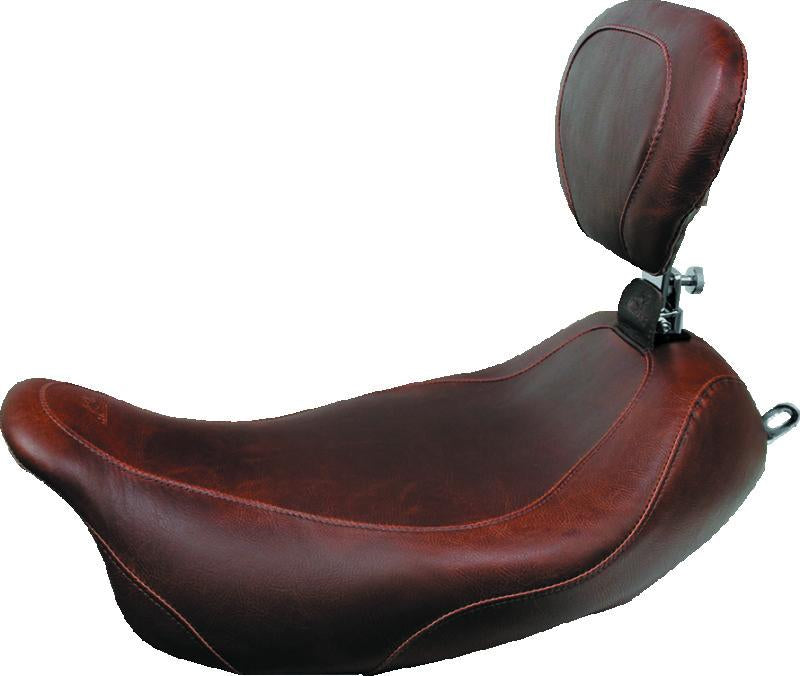 Mustang Motorcycle Mustang 08-21 Harley Electra Glide Std,Rd Glide,Rd King,Str Glide Wide Tripper Solo Seat - Brown