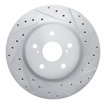 R1 Concepts R1 18-25 Lexus UX250h Front Right Drilled & Slotted Silver Brake Rotor
