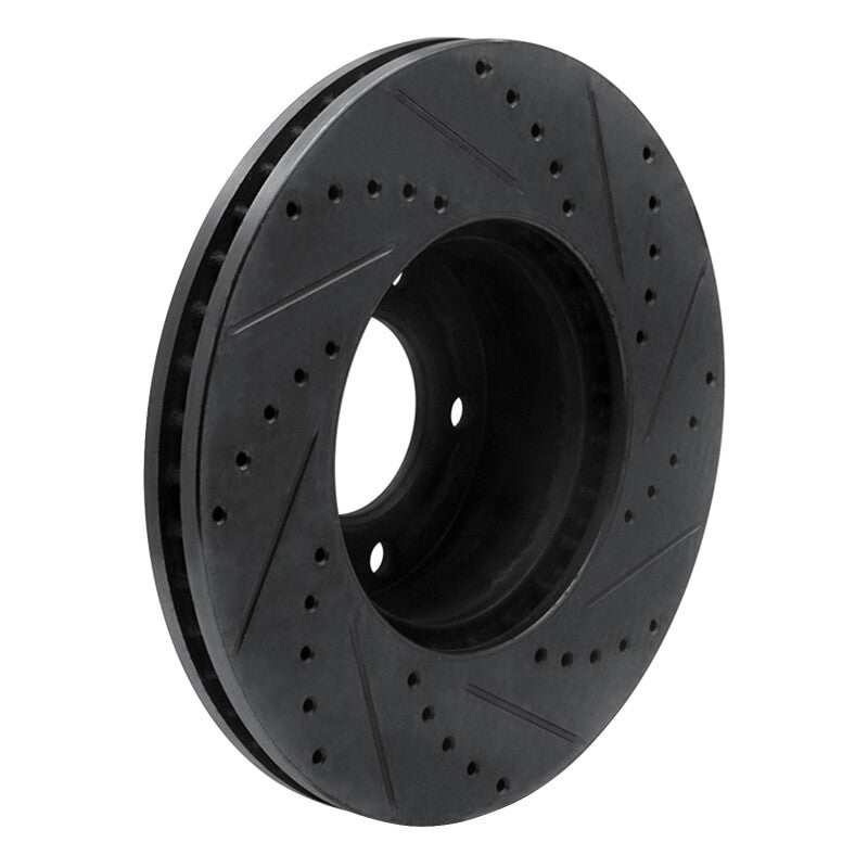 R1 Concepts R1 08-18 Mercedes-Benz G550 Front Left Drilled & Slotted Black Brake Rotor