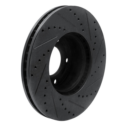 R1 Concepts R1 08-18 Mercedes-Benz G550 Front Left Drilled & Slotted Black Brake Rotor