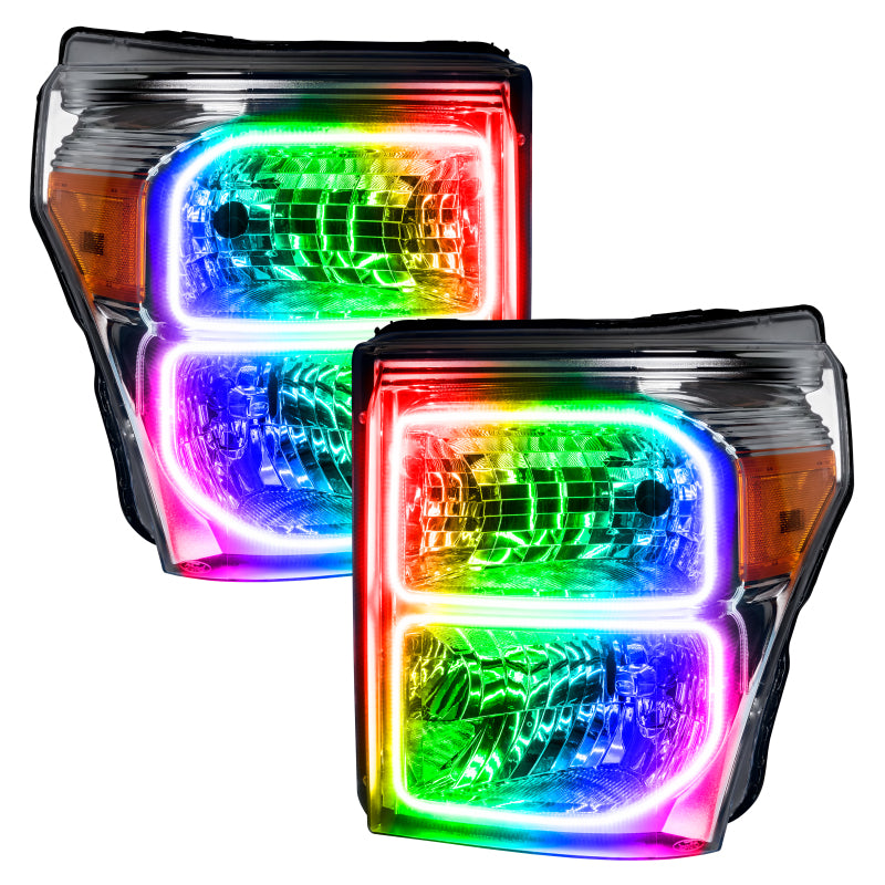 ORACLE Lighting Oracle Ford F250/350 11-16 Dynamic Halo Kit - Square Ring Design - ColorSHIFT - Dynamic