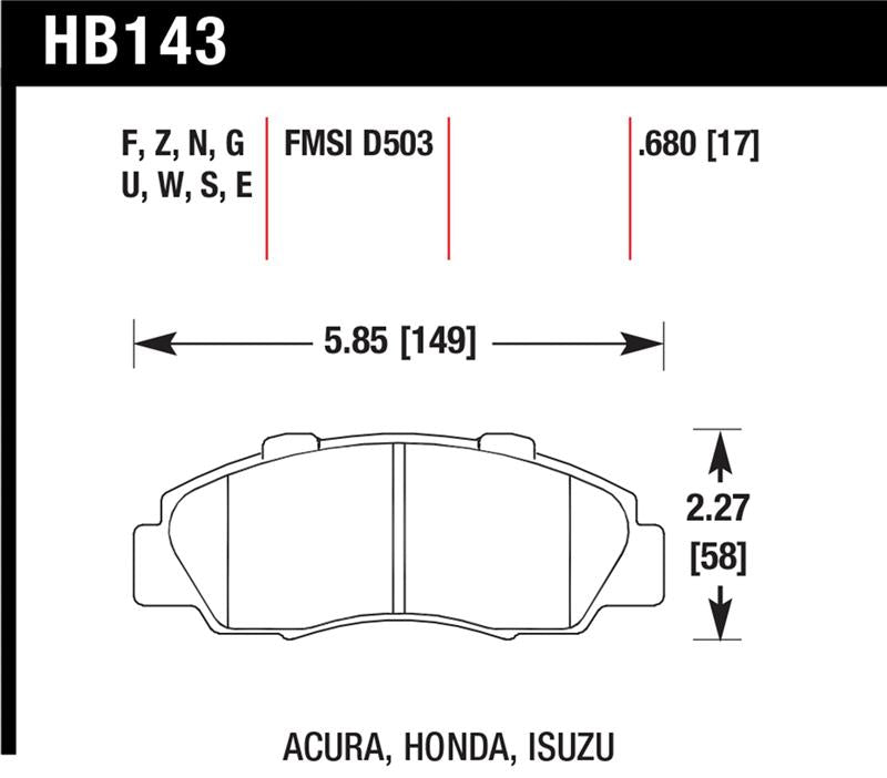 Hawk Performance Hawk Acura / Honda / Isuzu DTC-70 Race Front Brake Pads