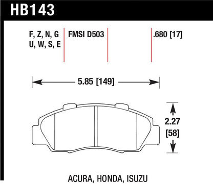 Hawk Performance Hawk Acura / Honda / Isuzu DTC-70 Race Front Brake Pads