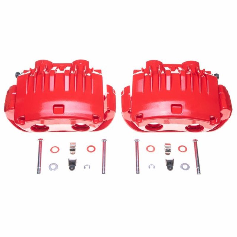PowerStop Power Stop 94-98 Ford Mustang Front Red Calipers w/Brackets - Pair