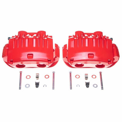 PowerStop Power Stop 94-98 Ford Mustang Front Red Calipers w/Brackets - Pair