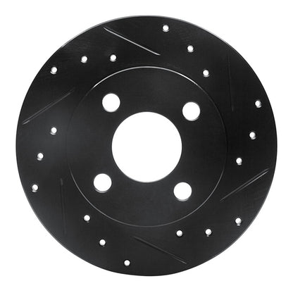 R1 Concepts R1 81-87 Renault ALLIANCE Front Right Drilled & Slotted Black Brake Rotor