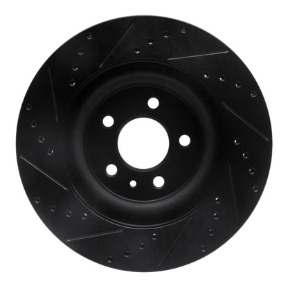R1 Concepts R1 11-14 Ford Mustang Front Right Drilled & Slotted Black Brake Rotor