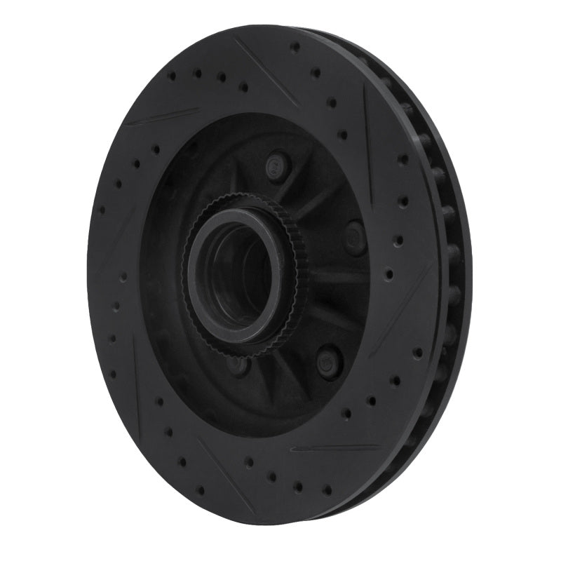 R1 Concepts R1 97-00 Ford Expedition Front Left Drilled & Slotted Black Brake Rotor
