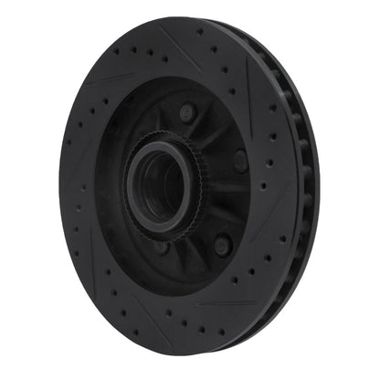 R1 Concepts R1 97-00 Ford Expedition Front Left Drilled & Slotted Black Brake Rotor