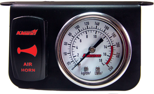 Kleinn Air Horns Kleinn Panel Mounted 160 PSI Gauge w/ an Illuminated RED Momentary Rocker Switch