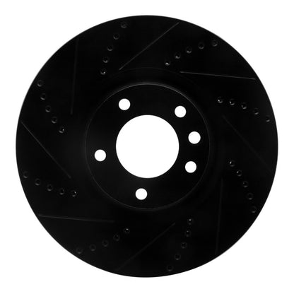 R1 Concepts R1 08-09 Porsche Cayenne Front Left Drilled & Slotted Black Brake Rotor