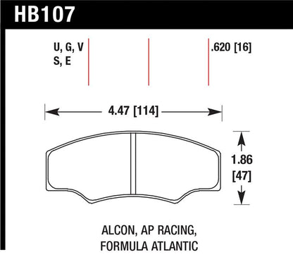 Hawk Performance Hawk CP2361/CP3228/CP5104/CP5144 AP Racing DTC-60 Brake Pads