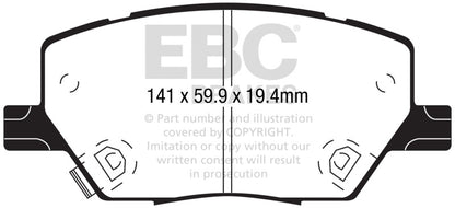 EBC 2015+ Fiat 500X 1.4T Extra Duty Front Brake Pads