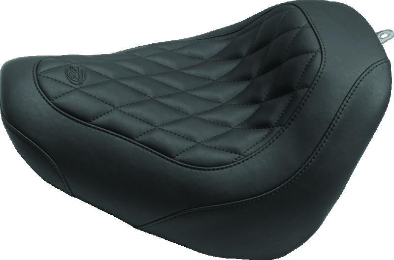 Mustang Motorcycle Mustang 18-21 Harley Fat Bob Wide Tripper Solo Seat Diamond Stitch - Black
